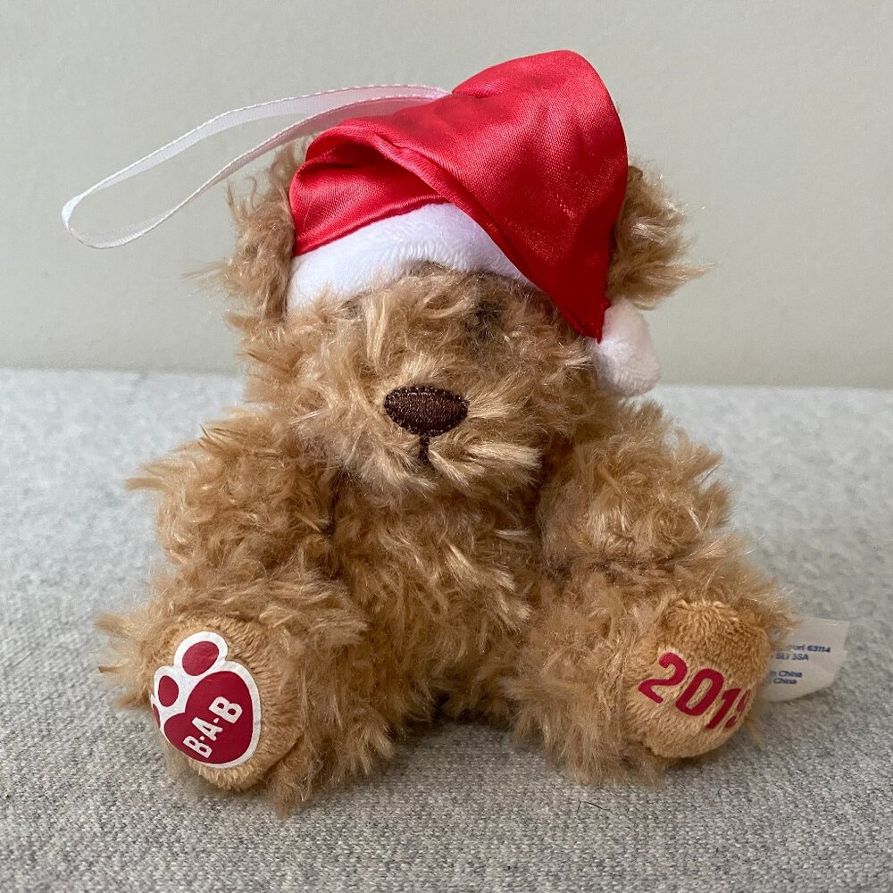 Build-A-Bear Workshop Christmas Bear Ornament 2019 Decoration Plush 4"